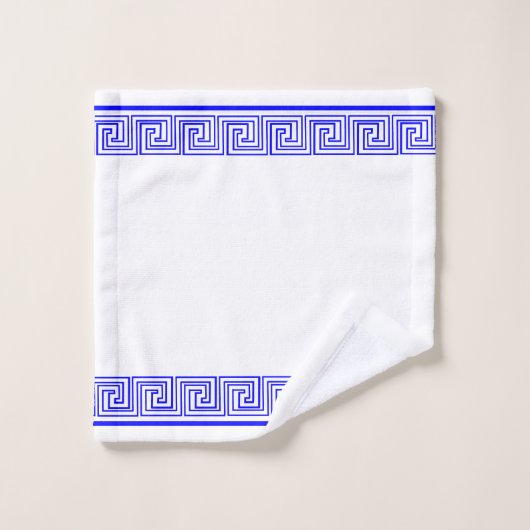 Blue Grecian Frieze Design Badhandtuch Set (Waschlappen)
