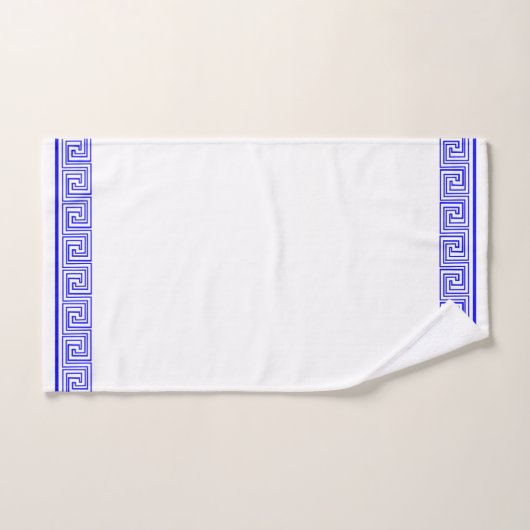 Blue Grecian Frieze Design Badhandtuch Set (Handtuch)