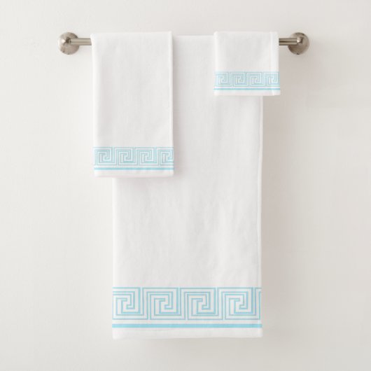 Blue Grecian Frieze Design Badhandtuch Set (Insitu)