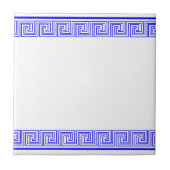 Blue Grecian Frieze Pattern Fliese (Vorderseite)