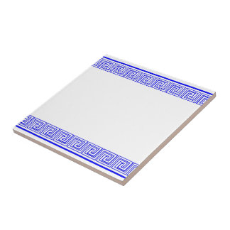 Blue Grecian Frieze Pattern Fliese