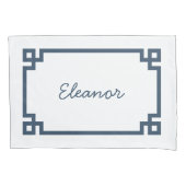 Blue Greece Key Monogram Standard Pillow Case Kissenbezug (Vorderseite)