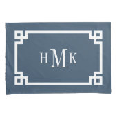 Blue Greece Key Monogram Standard Pillow Case Kissenbezug (Vorderseite-Rechts)