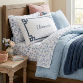 Blue Greece Key Monogram Standard Pillow Case Kissenbezug