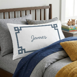 Blue Greece Key Monogram Standard Pillow Case Kissenbezug