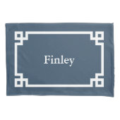 Blue Greece Key Monogram Standard Pillow Case Kissenbezug (Vorderseite)