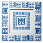 Blue Greece Meander Keramik Tile Fliese (Vorderseite)