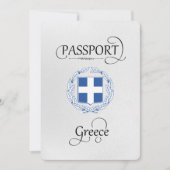 Blue Greece Siegel Pass Save the Date Card (Vorderseite)