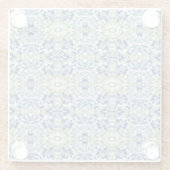 Blue Greem BOHO Blumenmuster Glasuntersetzer (Rückseite)