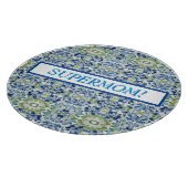 Blue Greem BOHO Blumenmuster Schneidebrett (Ecke)