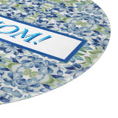 Blue Greem BOHO Blumenmuster Schneidebrett (Ecke)