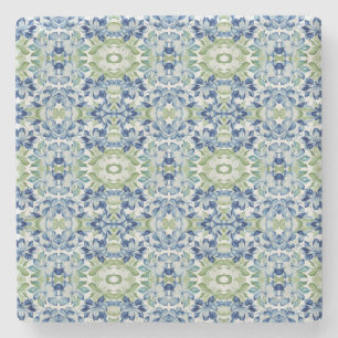 Blue Greem BOHO Blumenmuster Steinuntersetzer