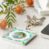 Blue Green 4. Wedding Anniversary Keepake-Geschenk Schlüsselanhänger (Seite)