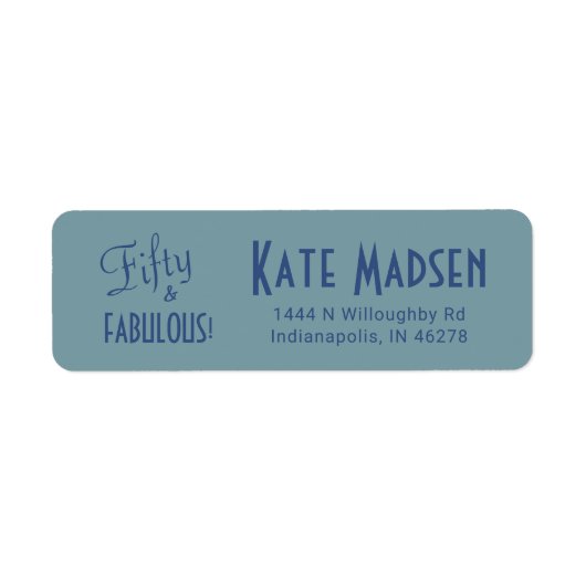 Blue Green 50 & FABULOUS Script Typografy Address (Vorne)