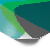 Blue Green 806 Abstrakt Poster (Ecke)