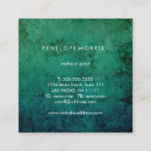 Blue Green Abstrakt Beauty Stylist Quadratische Visitenkarte (Rückseite)