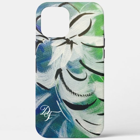 Blue Green Abstrakt Blume Phone Cases (Rückseite)
