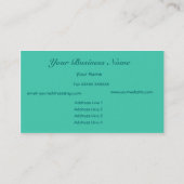 Blue, Green Abstrakt Business Card Visitenkarte (Rückseite)