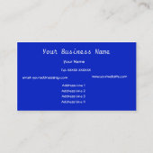 Blue, Green Abstrakt Business Card Visitenkarte (Rückseite)