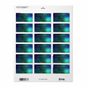 Blue Green Abstrakt Modern Wedding Rücksendeadress Adressaufkleber (Vorne)