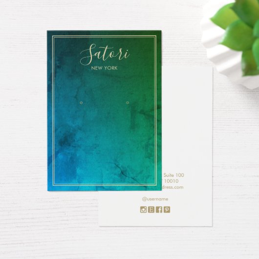 Blue Green Abstrakt Script Earring Display (Schreibtisch)