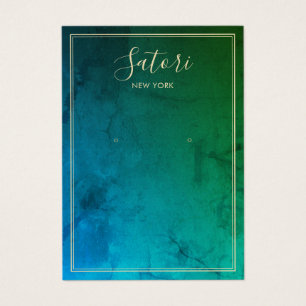 Blue Green Abstrakt Script Earring Display