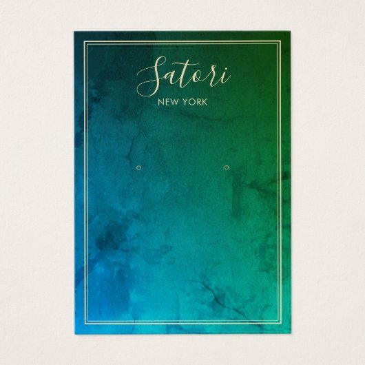 Blue Green Abstrakt Script Earring Display (Vorderseite)