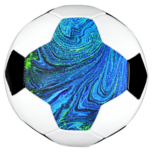 Blue Green Abstrakt Soccer Ball (Gedreht)