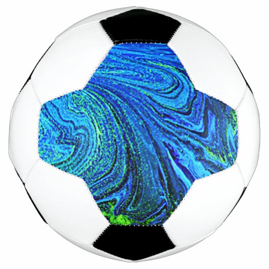 Blue Green Abstrakt Soccer Ball (Vorderseite)