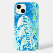 Blue Green abstrakt surf's up iPhone Case (Rückseite)