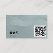 Blue Green Abstrakt Techno Wave Visitenkarte (Rückseite)