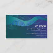 Blue Green Abstrakt Techno Wave Visitenkarte (Vorderseite)
