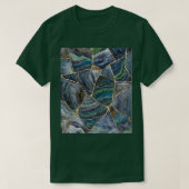 Blue Green Agate Gemustert Geode Art Kintsugi Art T-Shirt (Design vorne)