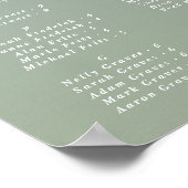 Blue & Green Alphabetical Wedding Seating Chart Poster (Ecke)