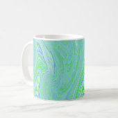 Blue Green Amoeba Wave Kaffeetasse (Vorderseite Links)
