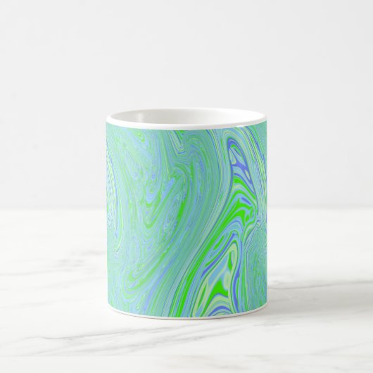Blue Green Amoeba Wave Kaffeetasse (Mittel)