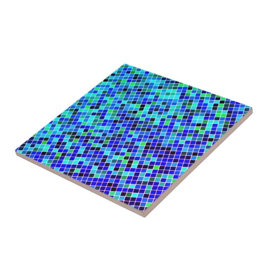 Blue Green and Black Mosaic Squares - Schöne, schö Fliese (Seite)