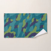 Blue Green and Teal Camo Abstract Badhandtuch Set (Handtuch)