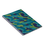 Blue Green and Teal Camo Abstract Notizblock (Rechte Seite)