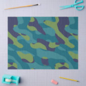 Blue Green and Teal Camo Abstract Seidenpapier (Basteln)