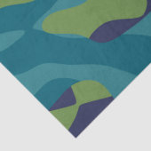 Blue Green and Teal Camo Abstract Seidenpapier (Detail)