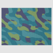 Blue Green and Teal Camo Abstract Seidenpapier (Vorderseite)
