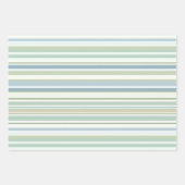 Blue Green and white stripes Geschenkpapier Set (Vorderseite)