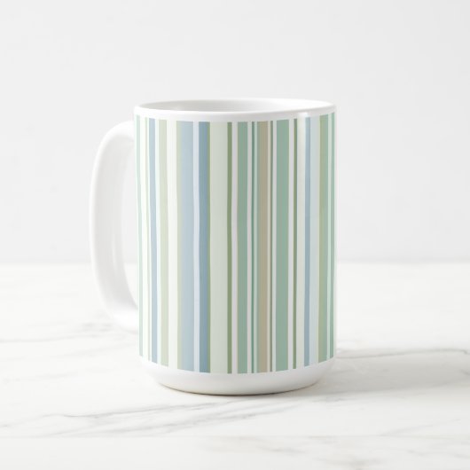 Blue Green and white stripes Kaffeetasse (Vorderseite Links)