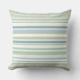Blue Green and white stripes Kissen