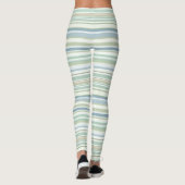 Blue Green and white stripes Leggings (Rückseite)