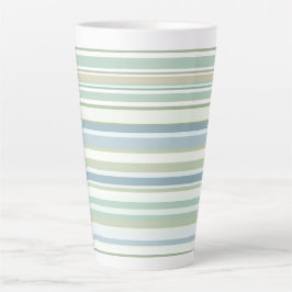 Blue Green and white stripes Milchtasse