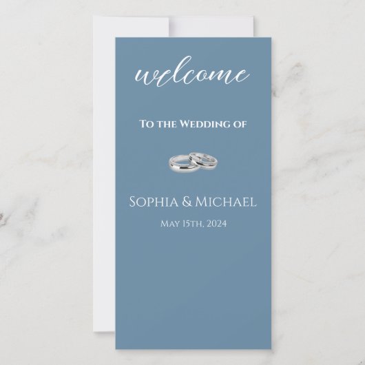 Blue Green and White Wedding Rings-Programm- (Vorderseite)