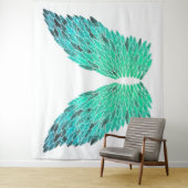 Blue-Green Angel Wings Tapestry Wandteppich (Beispiel)