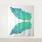 Blue-Green Angel Wings Tapestry Wandteppich (Vorderseite)